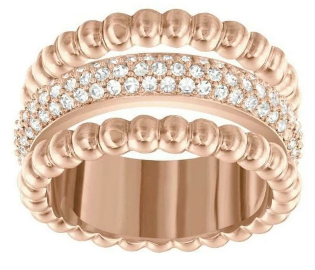 Swarovski Crystal | Click Ring Cry/Ros 60 ✪New✪ 5139651 Rare Retired Rose Gold 9