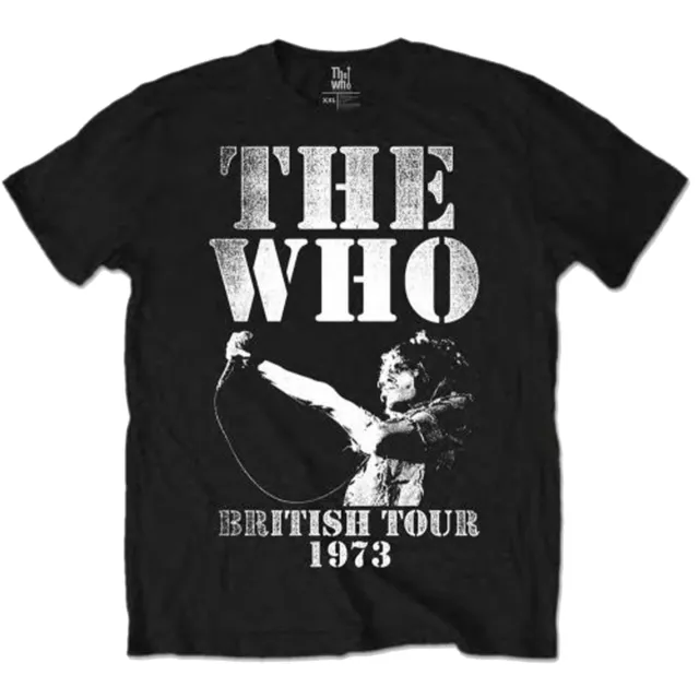 The Who Live Tour 1973 Roger Daltrey Rock Licensed Tee T-Shirt Men