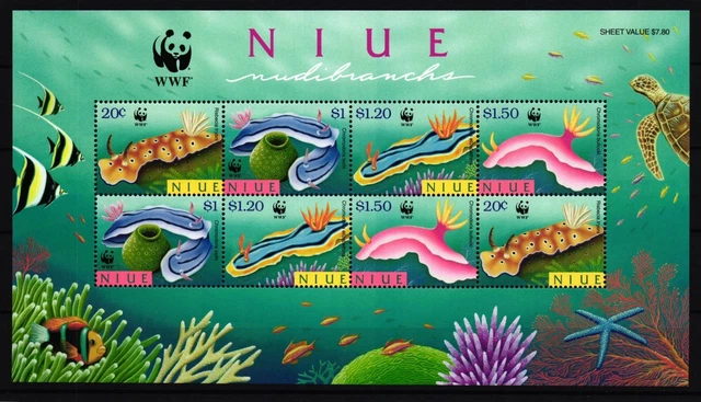 Niue Block 128 postfrisch Meeresschnecken WWF #IG248