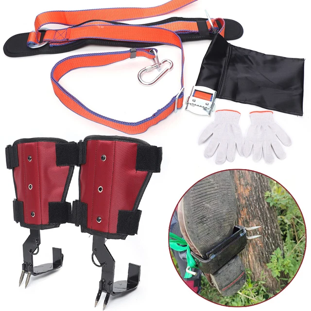 Tree Climbing Spikes 2 Gear w/ Adjustable Harness Belt Steel Tree Climbing Tool