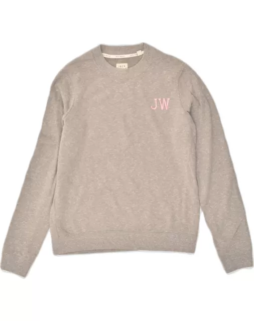 JACK WILLS Womens Sweatshirt Jumper UK 12 Medium Grey Cotton AM35