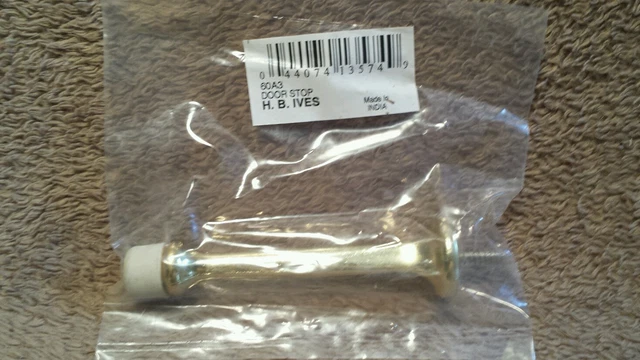LOT OF 10. H.B. Ives brass/gold colored solid door stop. FREE SHIPPING! !