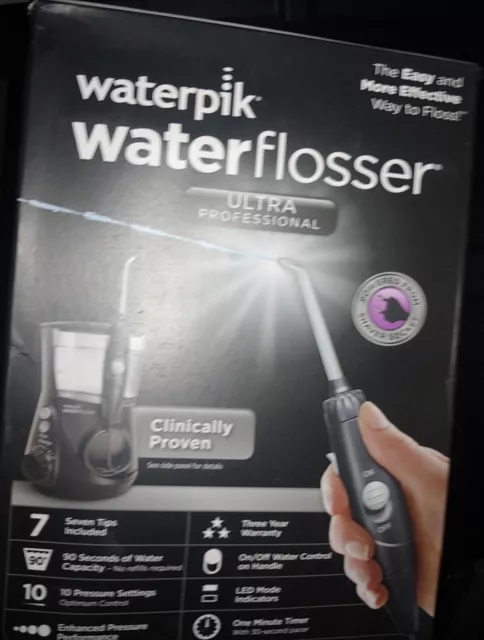 Waterpik Ultra Professional Water Flosser with 7 Tips - Black WP-662UK NEW