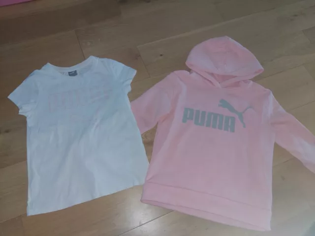 Girls pink puma set age 7-8 years. girls designer clothing