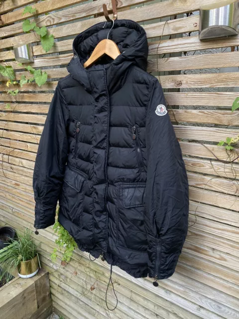 Genuine Moncler Lynnette Down Jacket 1 S 18.5”ptp RRP£1095 Black