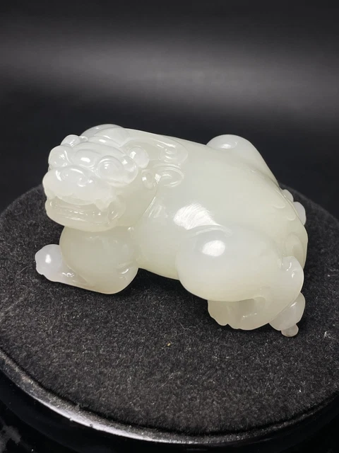 Chinese Exquisite Handmade Brave Troops carving Hetian Jade Statue