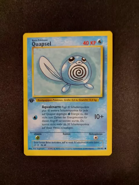Pokemon Karte Quapsel 59/102 1st Edition Base Set Mint Boosterfrisch PSA