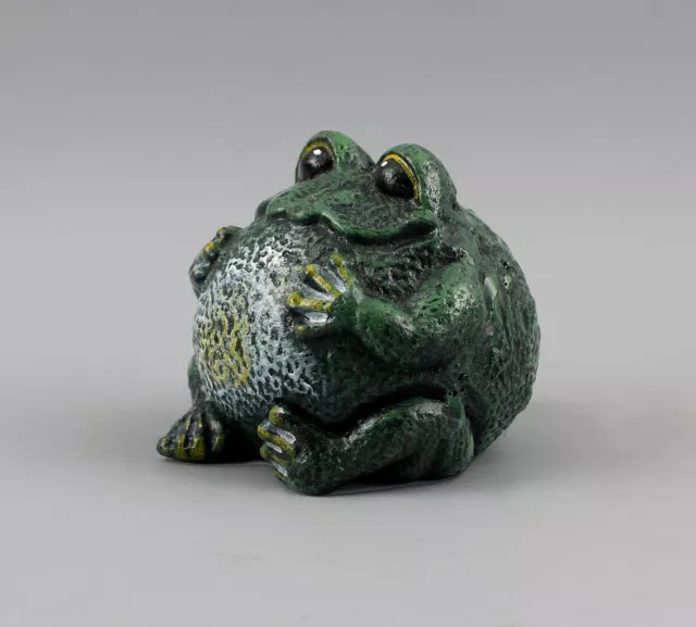 9937336-d Skulptur Figur Eisen Metall Frosch Türstopper bunt 8x7,5cm