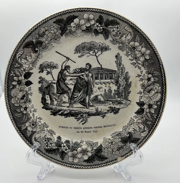 4 PLATS 1 assiette ancienne blanche Creil Montereau Choisy-le-Roi 19ème