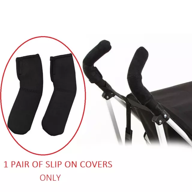 Black Slip On Grips Soft Covers for EVENFLO Handlebar Infant Stroller Frame Baby
