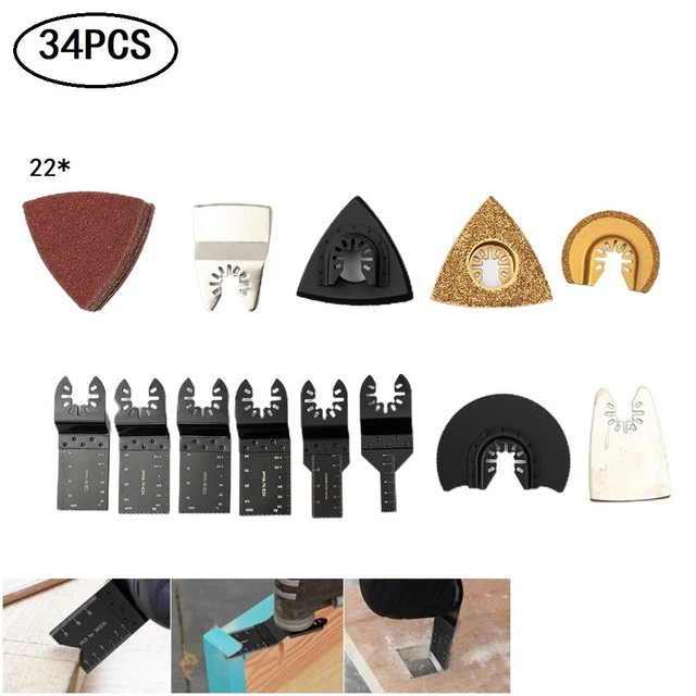 34 pz kit set lame oscillanti multiutensile per strumento di alimentazione aria rinnovatore
