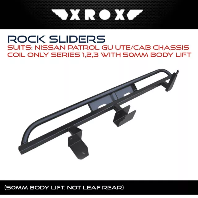 Xrox Rock Sliders Fits Nissan Patrol GU Ute/Cab Chassis Coil Series123 50mm