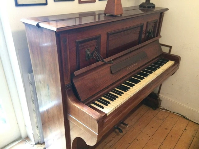 ANTIQUE PERZINA UPRIGHT piano in good condition with piano stool