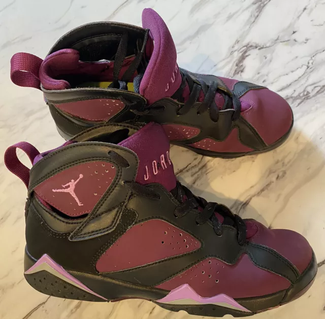 Air Jordan Vii 7 Retro Gg Black Fuchsia Mulberry Grape Grey 442960-009  Sz 6.5Y