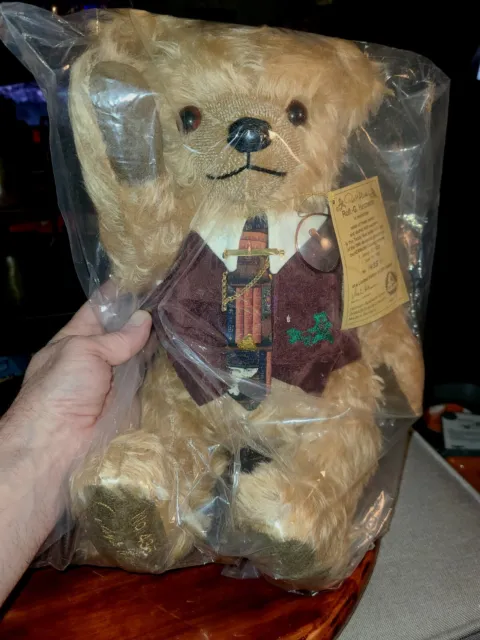 Vintage Rolf. G Hermann Teddy Bear Plush Jointed W/Sound & Tags No. 435 Signed