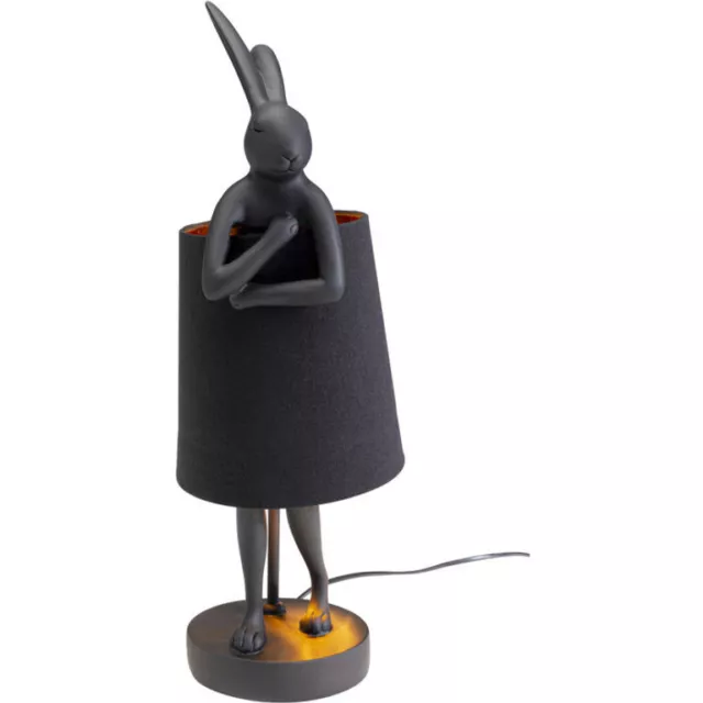 Tischleuchte Lampe Animal Black Rabbit Matt Schwarz 50 cm Kare  Design 55797