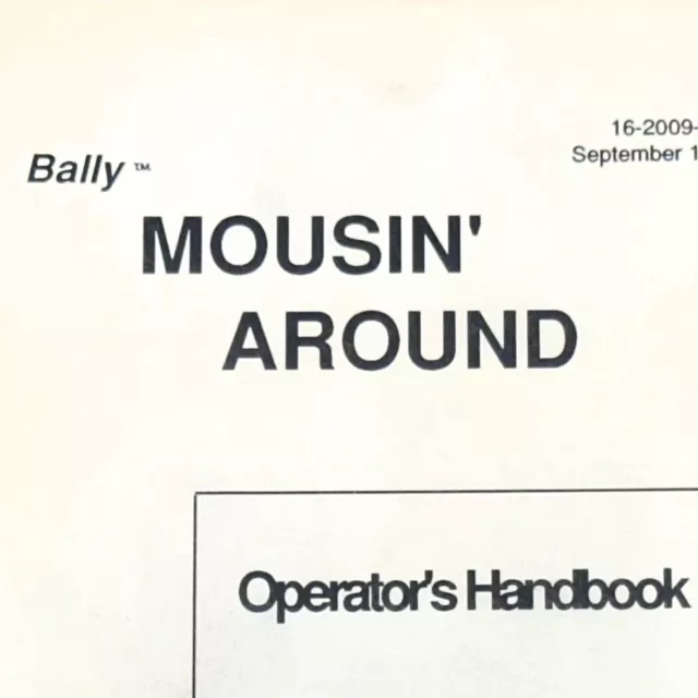 Bally Mousin' Around Pinball Machine Game Manual Operators Handbook ORIGINAL