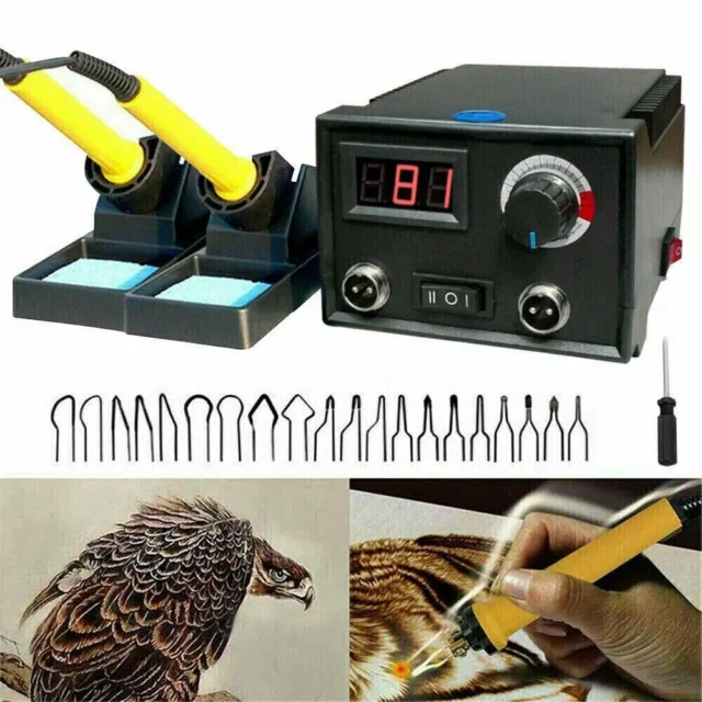 220V 60W Multifunction Wood Burning Tool Kit Wood Carving pyrography Craft Tool