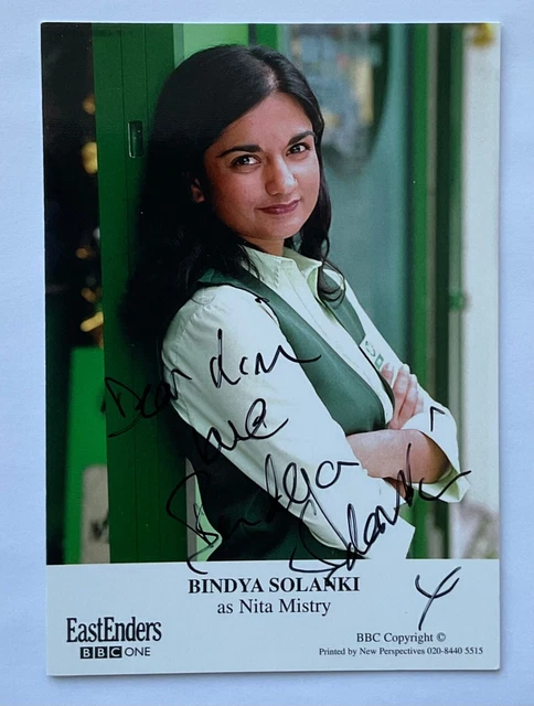 BINDYA SOLANKI Genuine Handsigned Eastenders Castcard 6 x 4.
