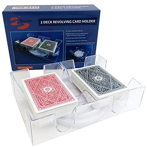 2 Deck Rotating-Revolving Playing Card Tray, Card Holder