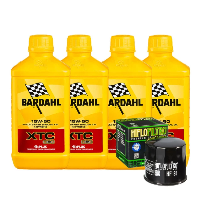 Set Service 1 Liter Öl Bardahl XTC C60 10W50 Filter Suzuki GSX-S 125 2018