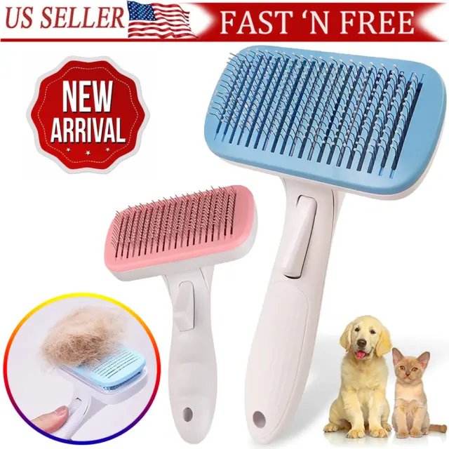 Upgarded Pet Hair Brush Dog Cat Hair Remover Comb Grooming Massage Deshedding US 11