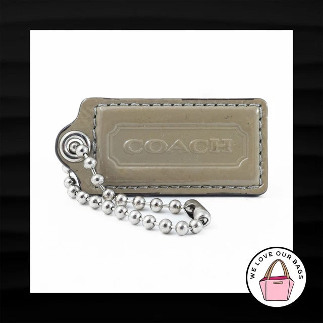2.25" Medium COACH GREEN PATENT LEATHER KEY FOB BAG CHARM KEYCHAIN HANGTAG TAG