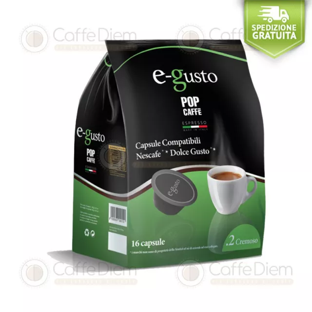 Capsule Cialde Compatibili Nescafe Dolce Gusto Pop Caffè 96 Cremoso .2 E-Gusto