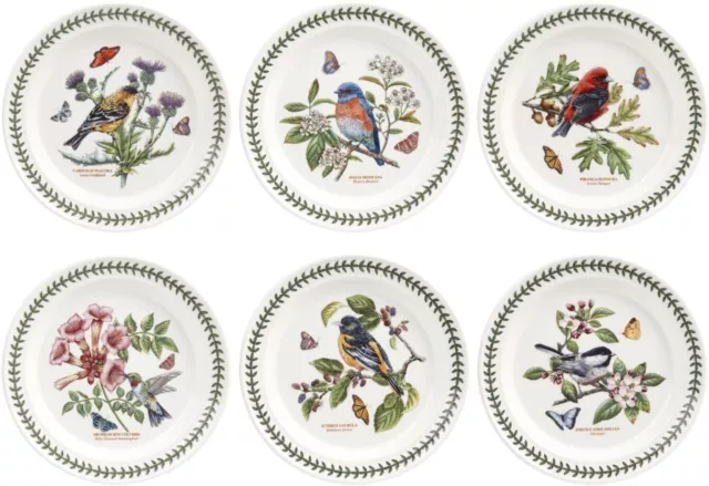 Portmeirion Botanic Garden Birds Collection Dinner Plates | Set of 6 Plates