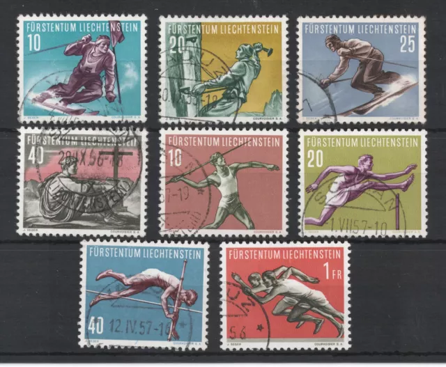 Liechtenstein - Mi.-Nr. 334-337 und 342-345 aus 1955 1956  - gestempelt - Sport