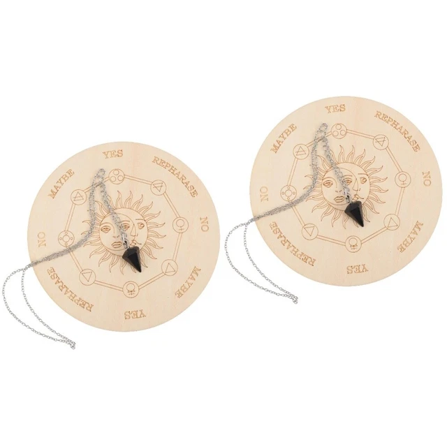 BESPORTBLE Planche De Radiesthésie En Bois Pendule Divinatoire Pour