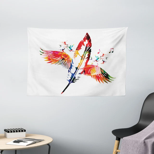 Plumes Tapisserie Plume avec des ailes Oiseaux