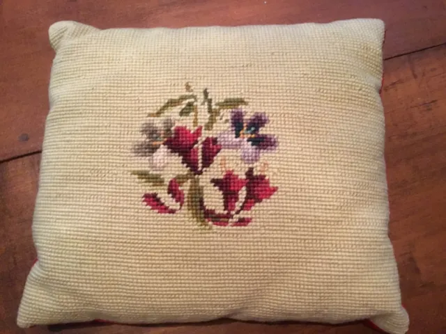 Needlepoint Pillow Floral