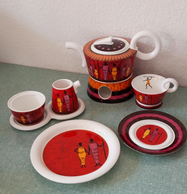 SERVIZIO DA CAFFÈ raro TeaLogic Ela B. Design KARIBA Fine Bone China 6