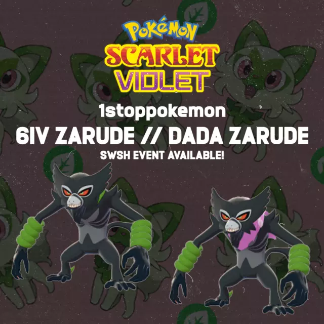 Pokemon Sword/Shield ZARUDE + DADA ZARUDE 2x Pokemon (2020 CoCo MOVIE)  NO-CODE