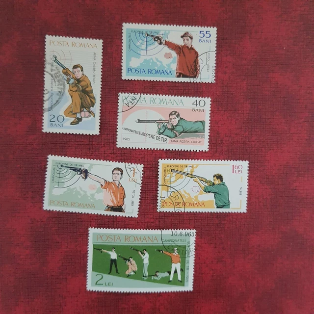 Briefmarken Rumänien 1965, Mi. 2407-2412, Sportschiessen, gestempelt, komplett