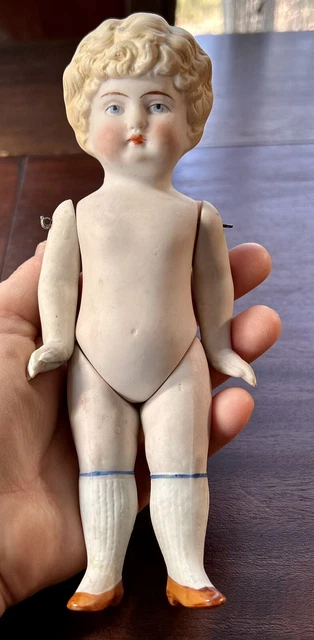 Antique Bisque Dollhouse Doll, Possibly German.