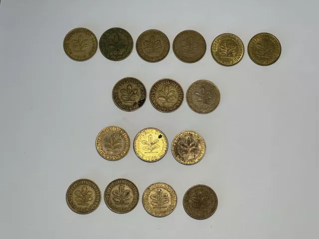1949-1986 D G F J Germany Nice Old Vintage 10 Pfennig Lot Set Of 16 Coins 2