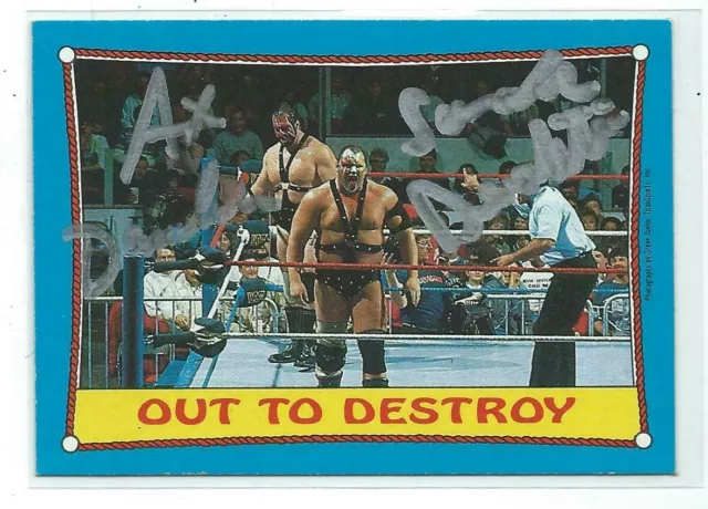 Demolition Ax And Smash Signed 1987 Topps Ringside Action Card #40