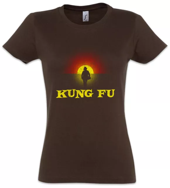 T-shirt donna Kung Fu Walking silhouette marziale bruce arti simbolo lee karate