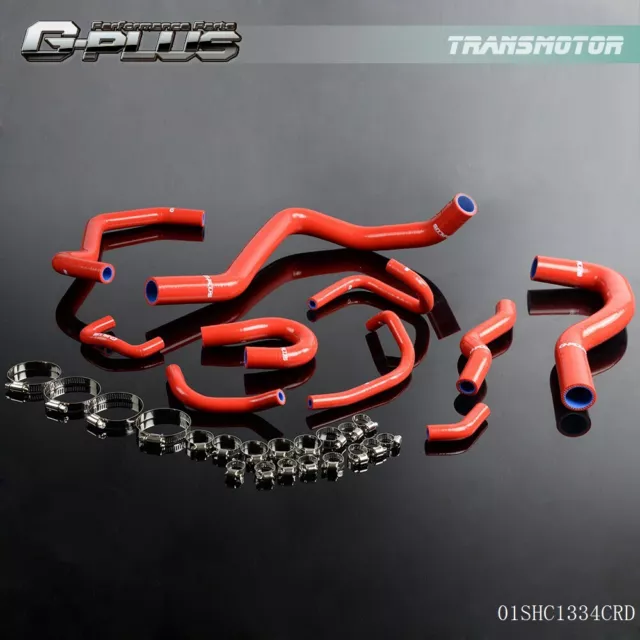 Fit For 1988-1991 Civic/CRX EE EF/CR-X Base/DX/ HF/Si Silicone Radiator Hose Red