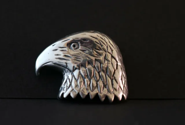 Adler Kopf Anhänger 925 Sterling Silber Raubvogel Gesicht  Massiv Silberanhänger