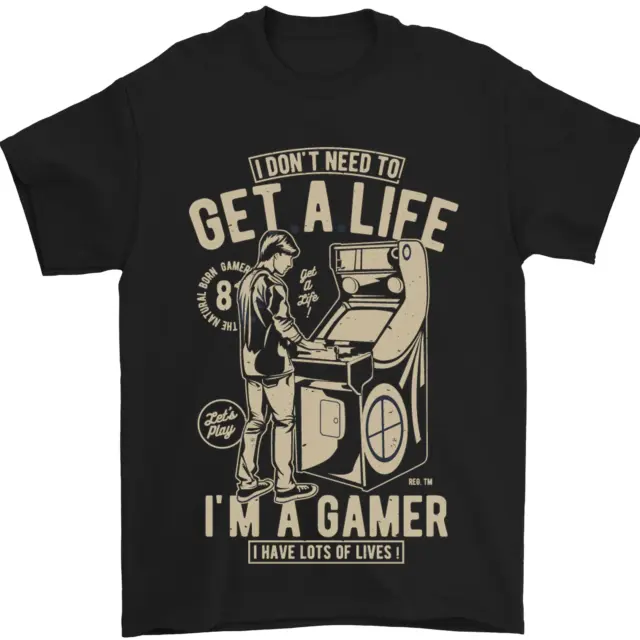 T-shirt da uomo Gaming I Dont Need to Get a Life Gamer 100% cotone