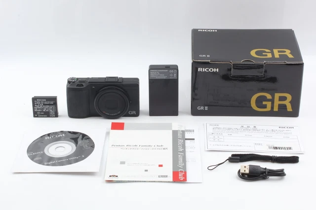 SH:3642 [MINT in Box] Ricoh GR II 16.2 MP Digital Camera Black From JAPAN 861