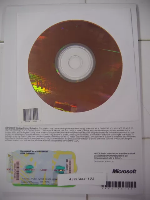 MICROSOFT WINDOWS XP PROFESSIONAL w/SP3 OPERATING SYSTEM MS WIN PRO=NEW SEALED= 2
