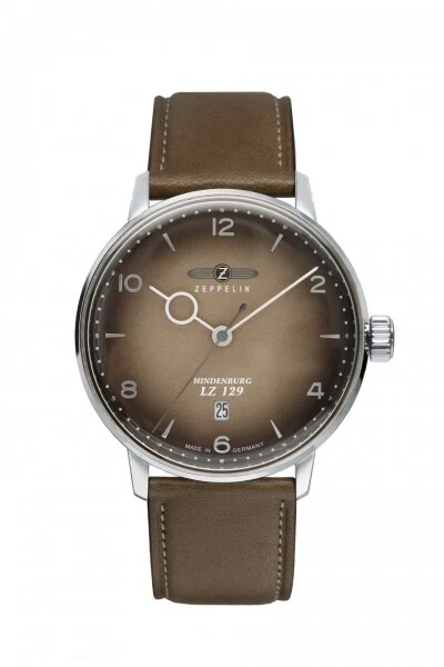 Bauhaus Orologio Uomo Al Quarzo Con Data - Cinturino In Pelle Marrone - Quadrante Bianco 41 Mm - Ref. 2140-1 - Made In Germany