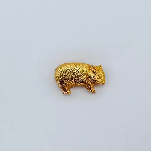 Wombat Pin Gold Colored 3/8 inch by 5/8 inch Australian Possibly Another Animal