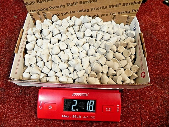 Vibratory Ceramic Tumbling Media 1/2" Cone, 2 Pounds Net Free Shipping
