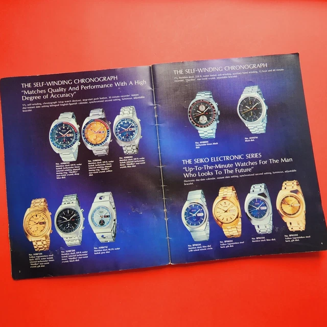 SEIKO WATCH CATALOGUE 1972 Brochure Vintage Pogue Bellmatic Chronograph