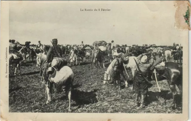 CPA AK MAROC Le Razzia du 8 février (10082)